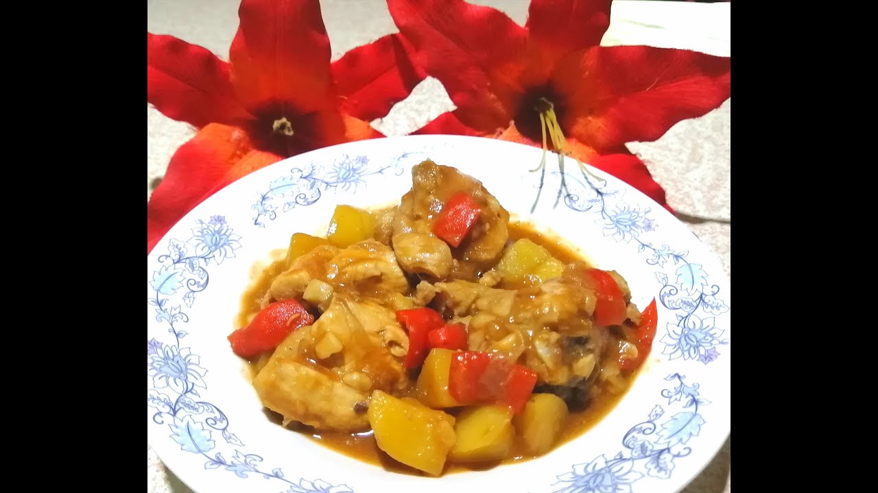 Chicken with pork and beans recipe