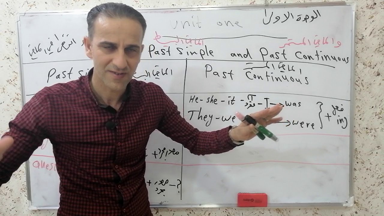 انكليزي سادس اعدادي / الوحده الأولى / المحاضره الأولى ( الماضي البسيط والماضي المستمر)