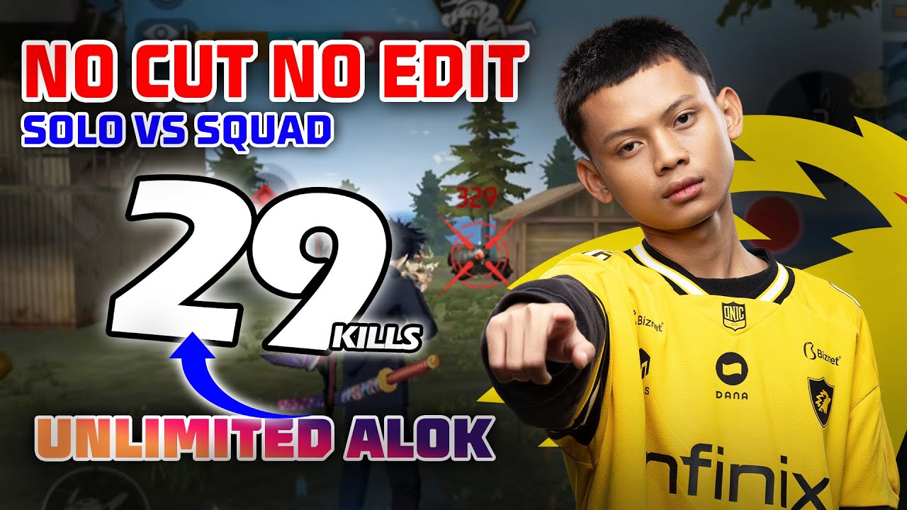 UNLIMITED ALOK!!! 29 KILLS SOLO VS SQUAD NO CUT NO EDIT