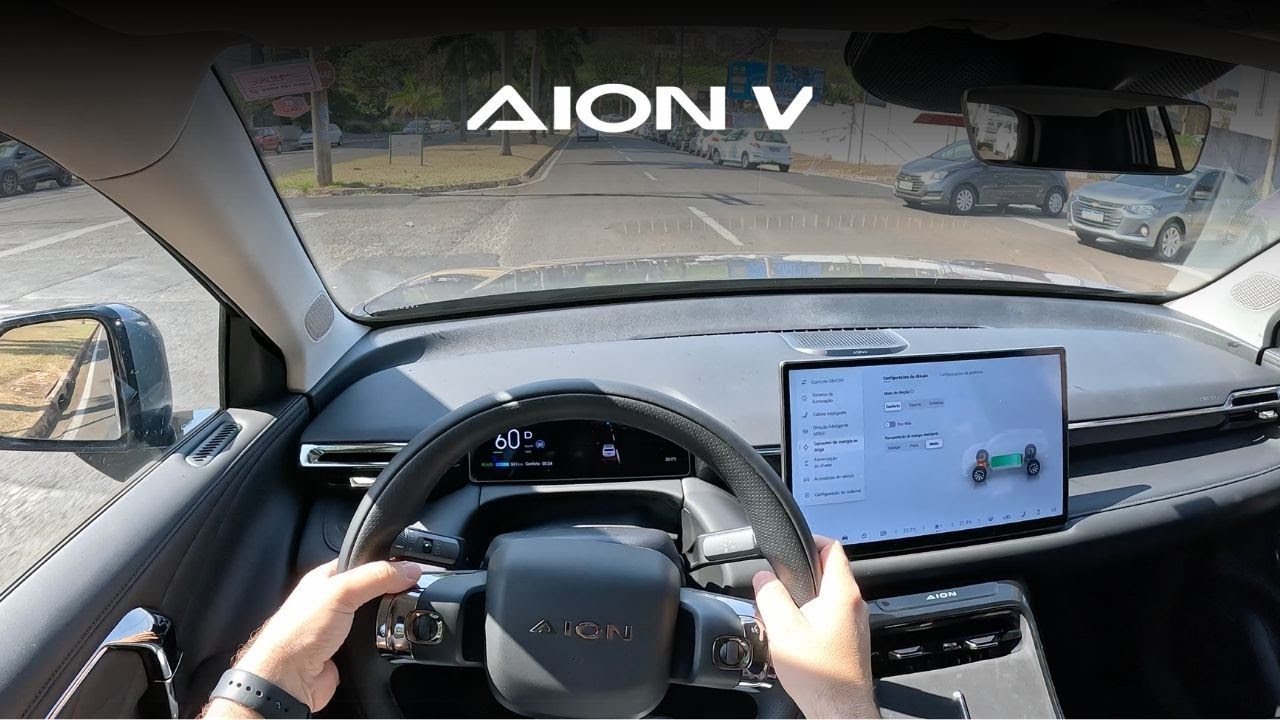 POV GAC Aion V Experiência ao volante – modos de condução e piloto automático - SUV 100% Elétrico