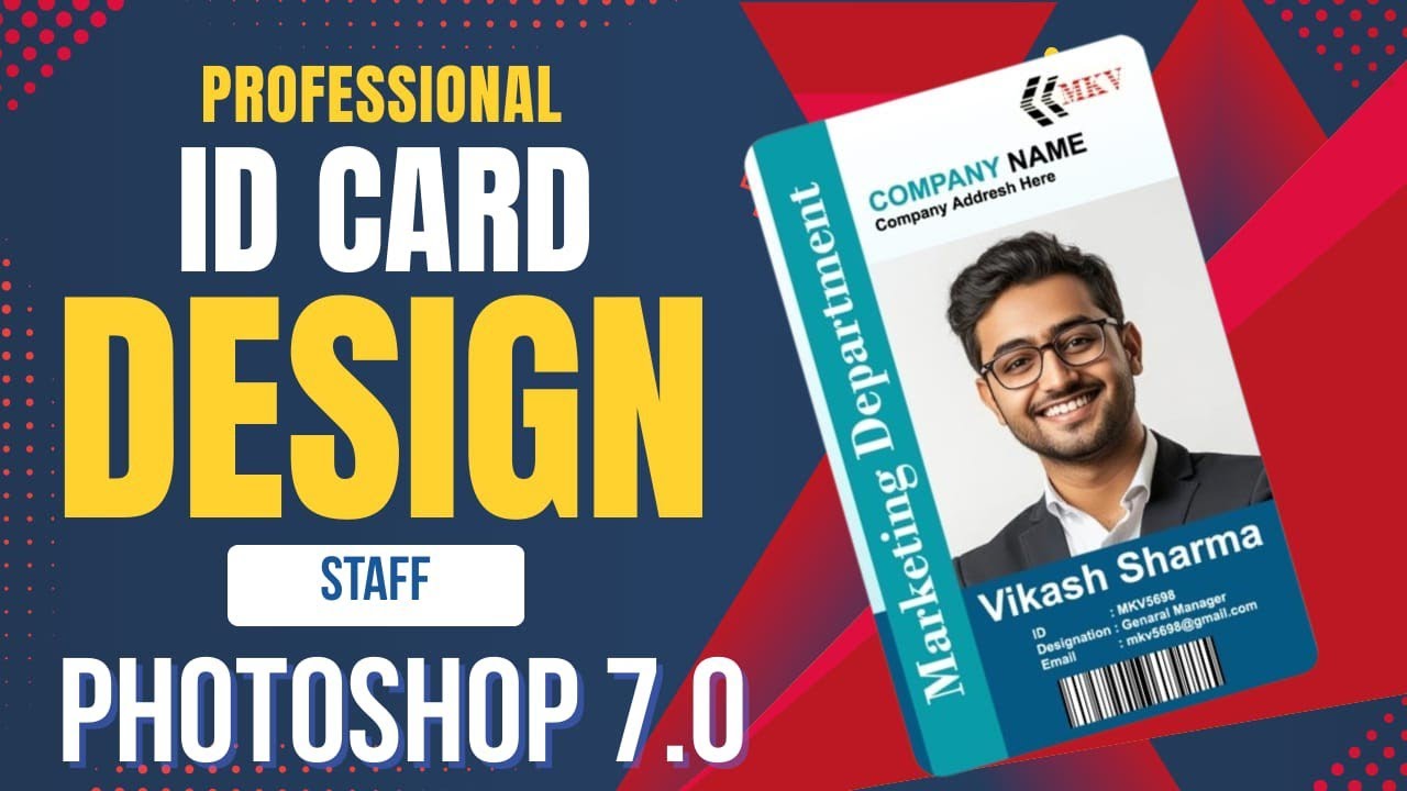 Staff ID Card Design in Photoshop 7.0  Step-by-Step Tutorial #idcarddesign  #photoshoptutorial