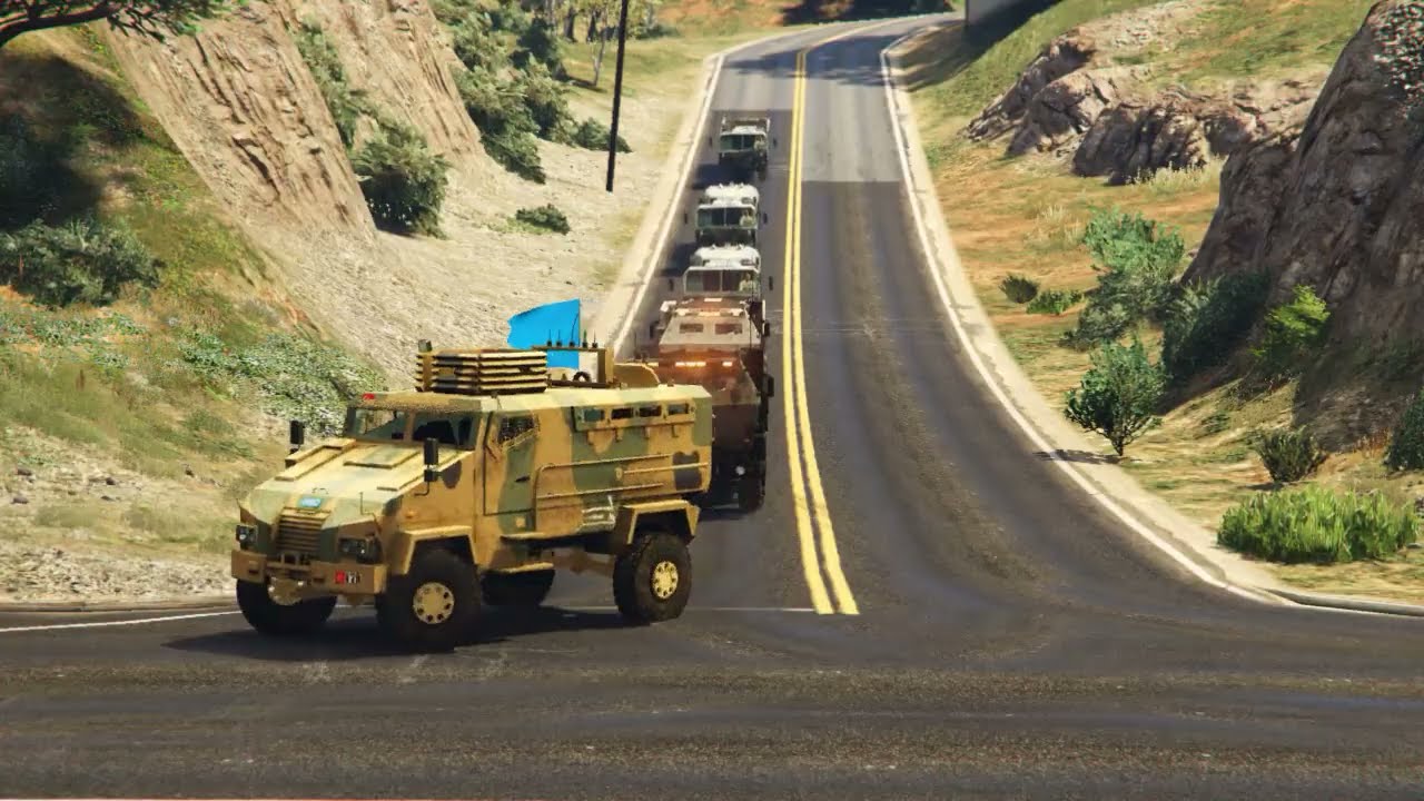 Israeli F-35 Stealth Jets & Helicopters Attack on Irani Army Weapons Supply Convoy - GTA 5
