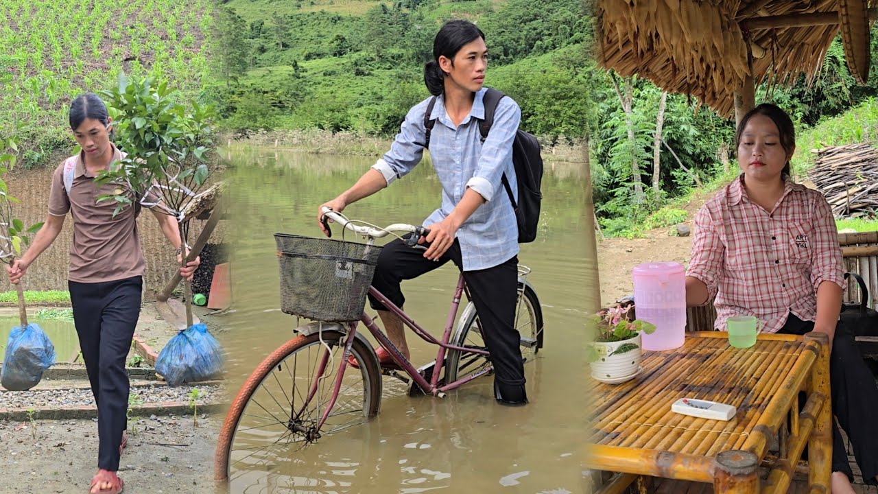 Despite the flood, the fisherman still tried to overcome it to take care of his single mother