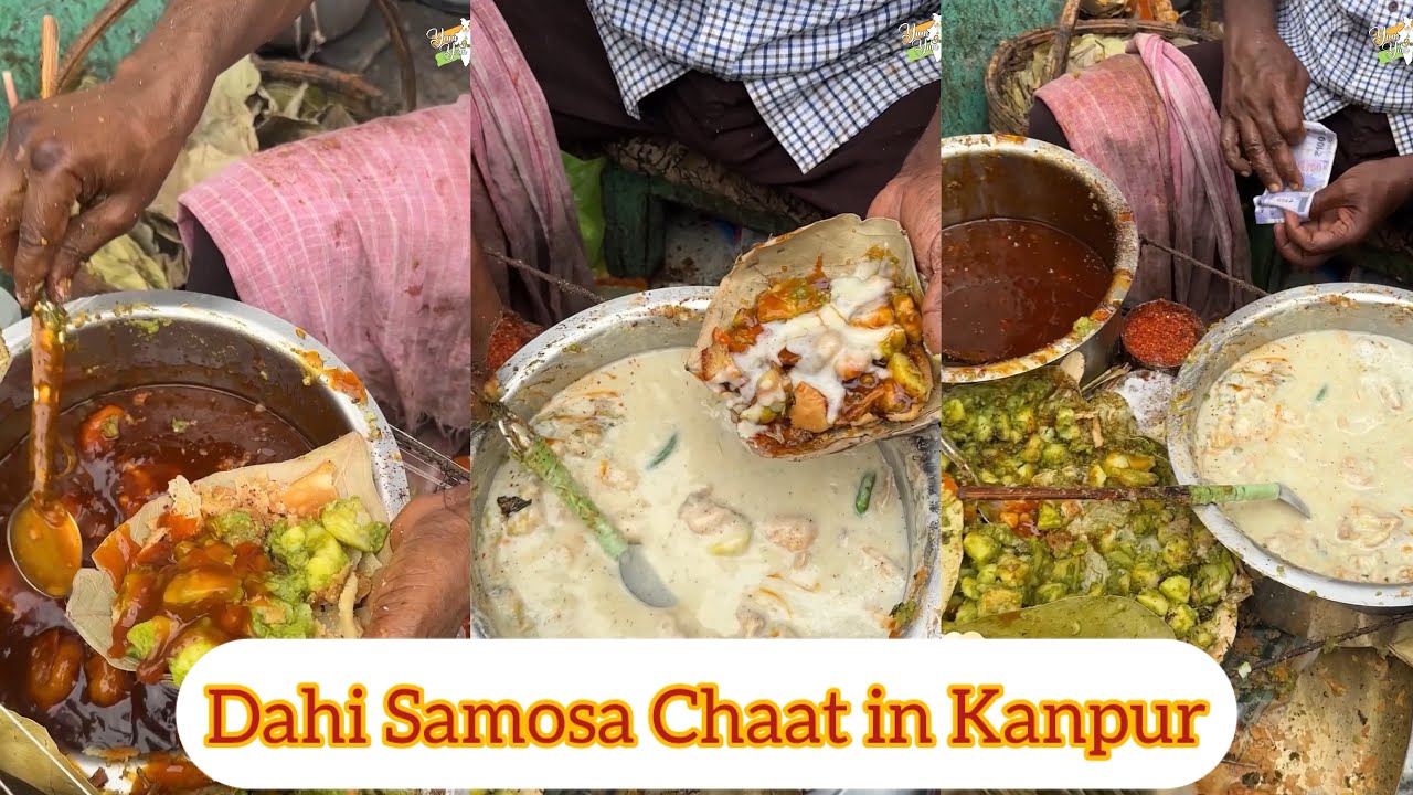 Dahi Samosa Chaat in Kanpur 😍😍 Hygiene Level = 999 🤩🤩