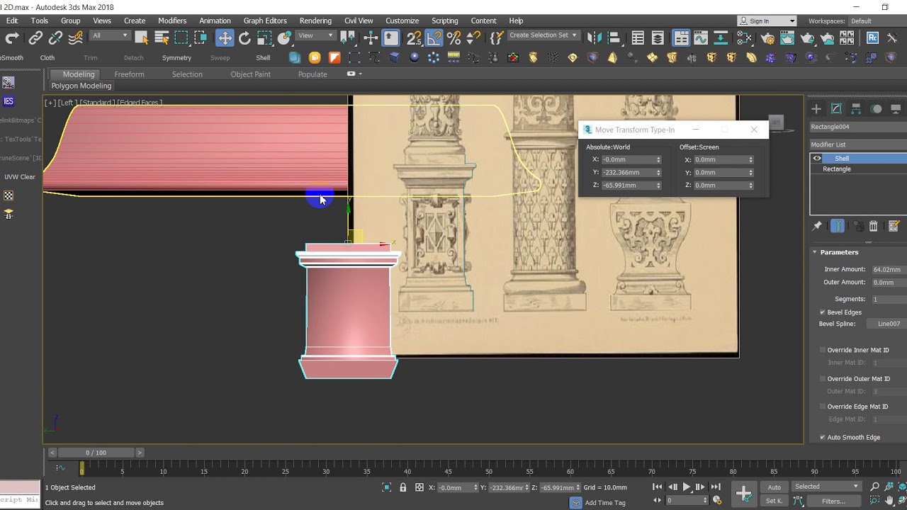 dựng cột cổ điển trong 3dsmax