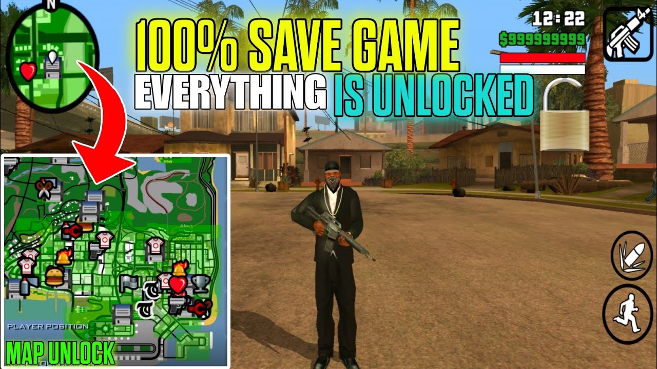 EVERYTHING UNLOCKED IN GTA SA ANDROID | SKIP ALL MISSION IN GTA SAN ANDREAS ANDROID | LAXUBOY
