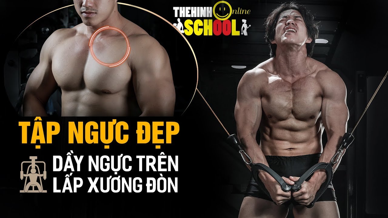 Cách Tập gym ngực đẹp,  dầy ngực trên lấp xương đòn