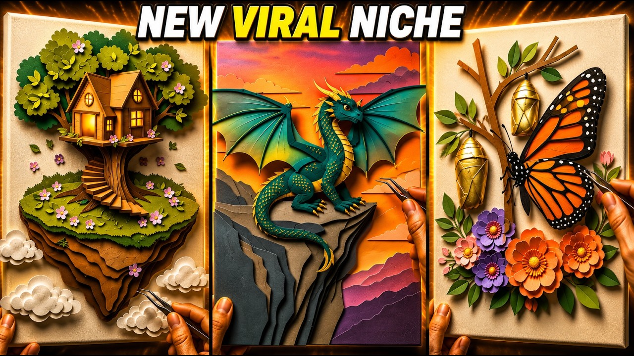 How to Create VIRAL Paper Craft Videos with AI (New Viral Niche)