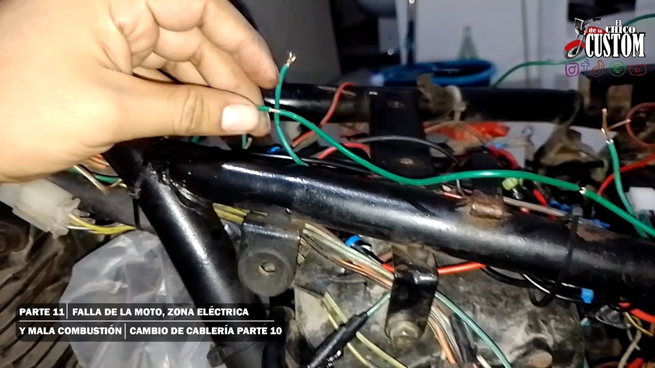 PARTE 11 - FALLA DE LA MOTO, ZONA ELÉCTRICA Y MALA COMBUSTIÓN - CAMBIO DE CABLERÍA PARTE 10