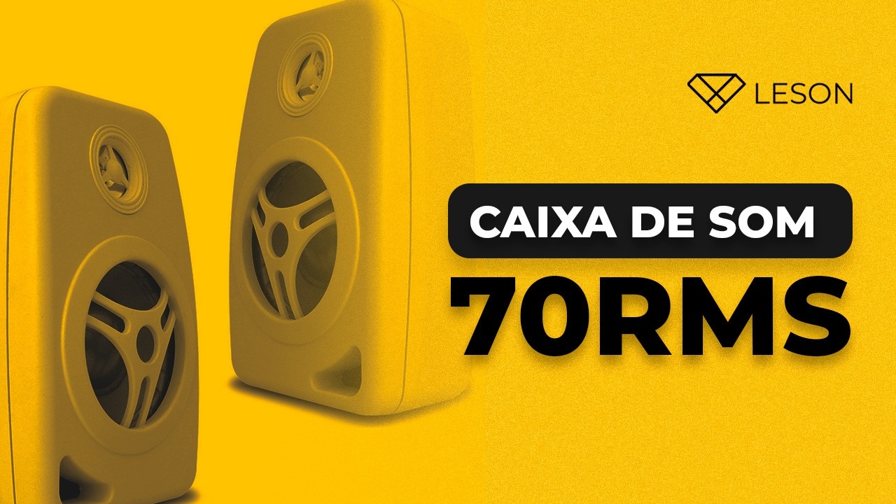CAIXA DE SOM AMBIENTE COM SUPORTE PARA PAREDE LESON 70 RMS TWEETER PIEZO DUPLO