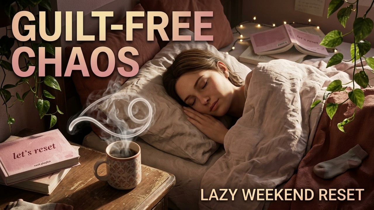 Cozy Messy Room Café 🌸 Chill Lofi ☕ Lazy Weekend Reset ~ Guilt-Free Messy Rest