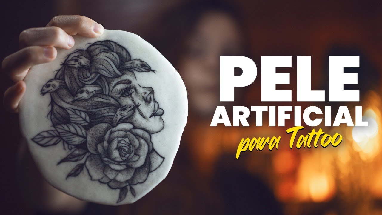 Como fazer pele artificial para tatuagem + Tattoo Medusa TIMELAPSE | TUTORIAL