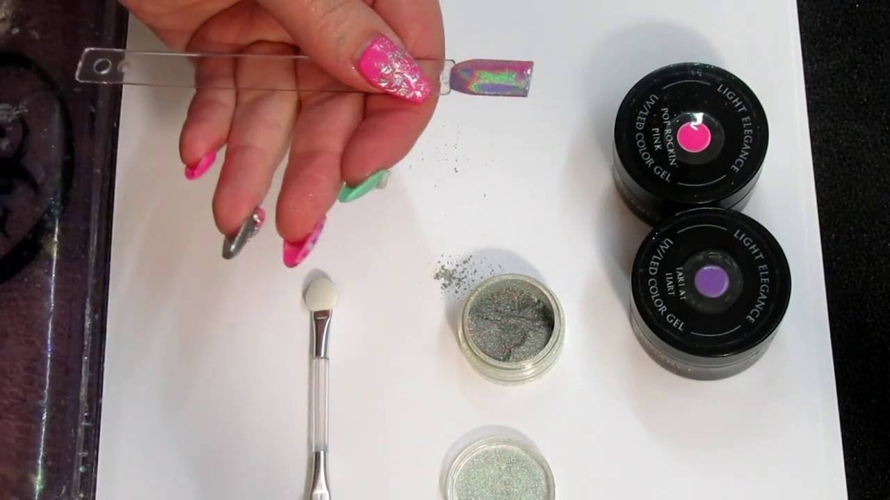 Rainbow Chrome Nails With Gel