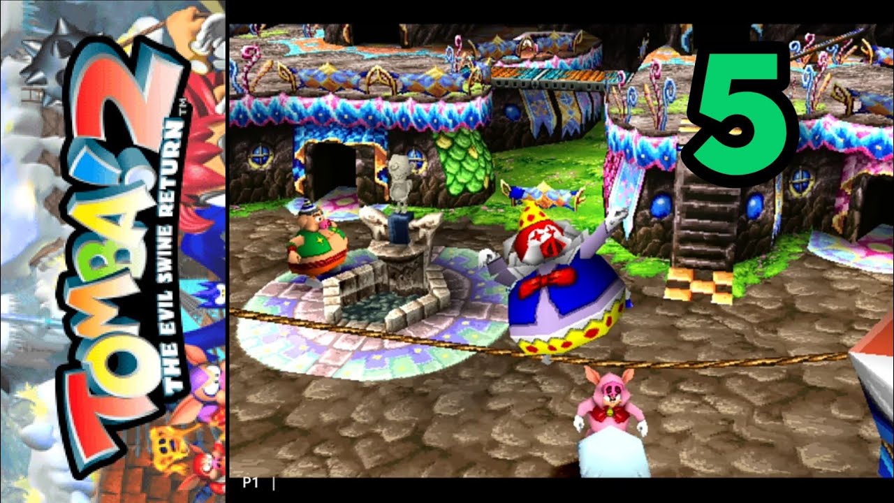 Tomba 2 (PS1) Gameplay - Circus Village, Water Temple, Tower of Strength - 5