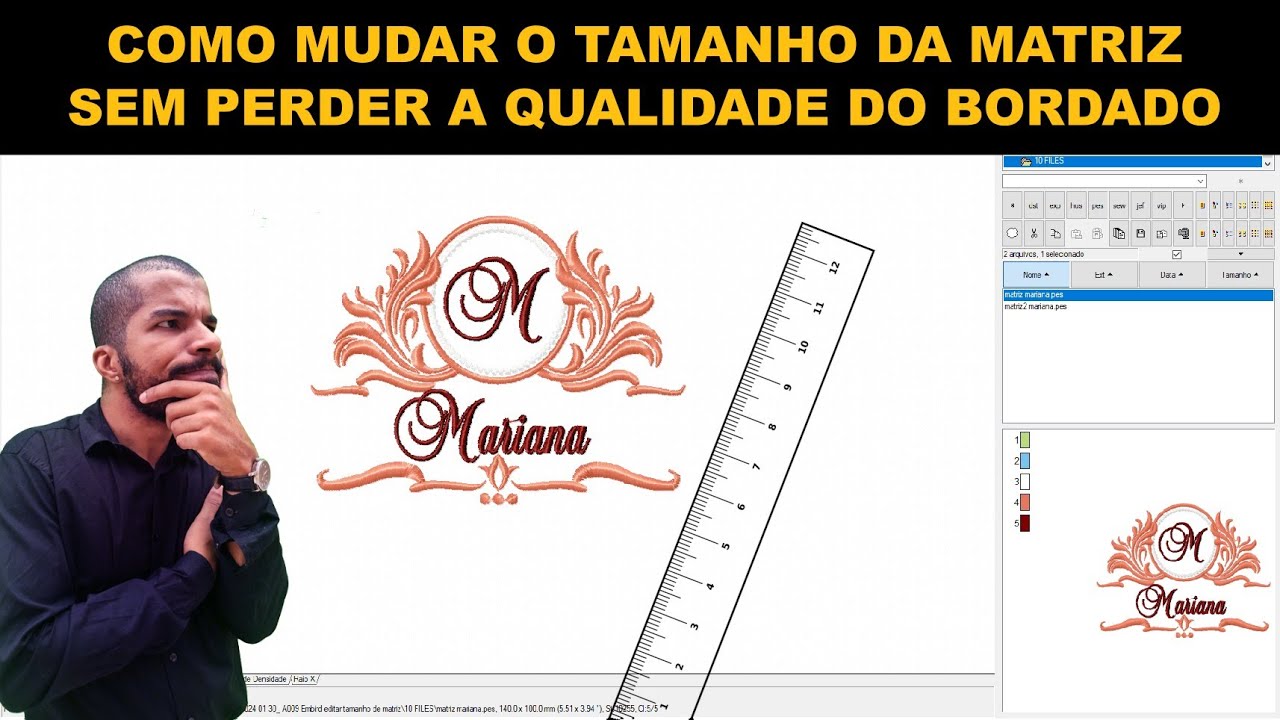 Trocar tamanho da matriz no Embird