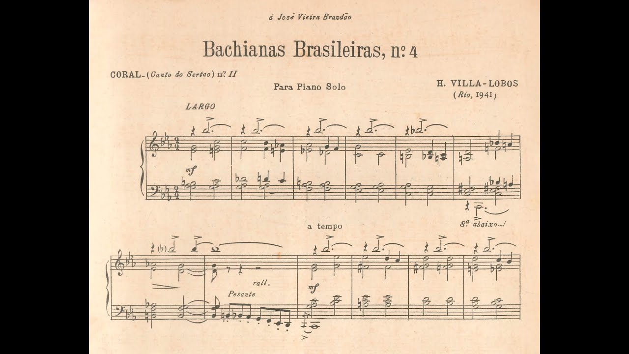 Villa-Lobos - Coral (Canto do sertão) (2º mov. Bachianas brasileiras No.4) (Nelson Freire, piano)