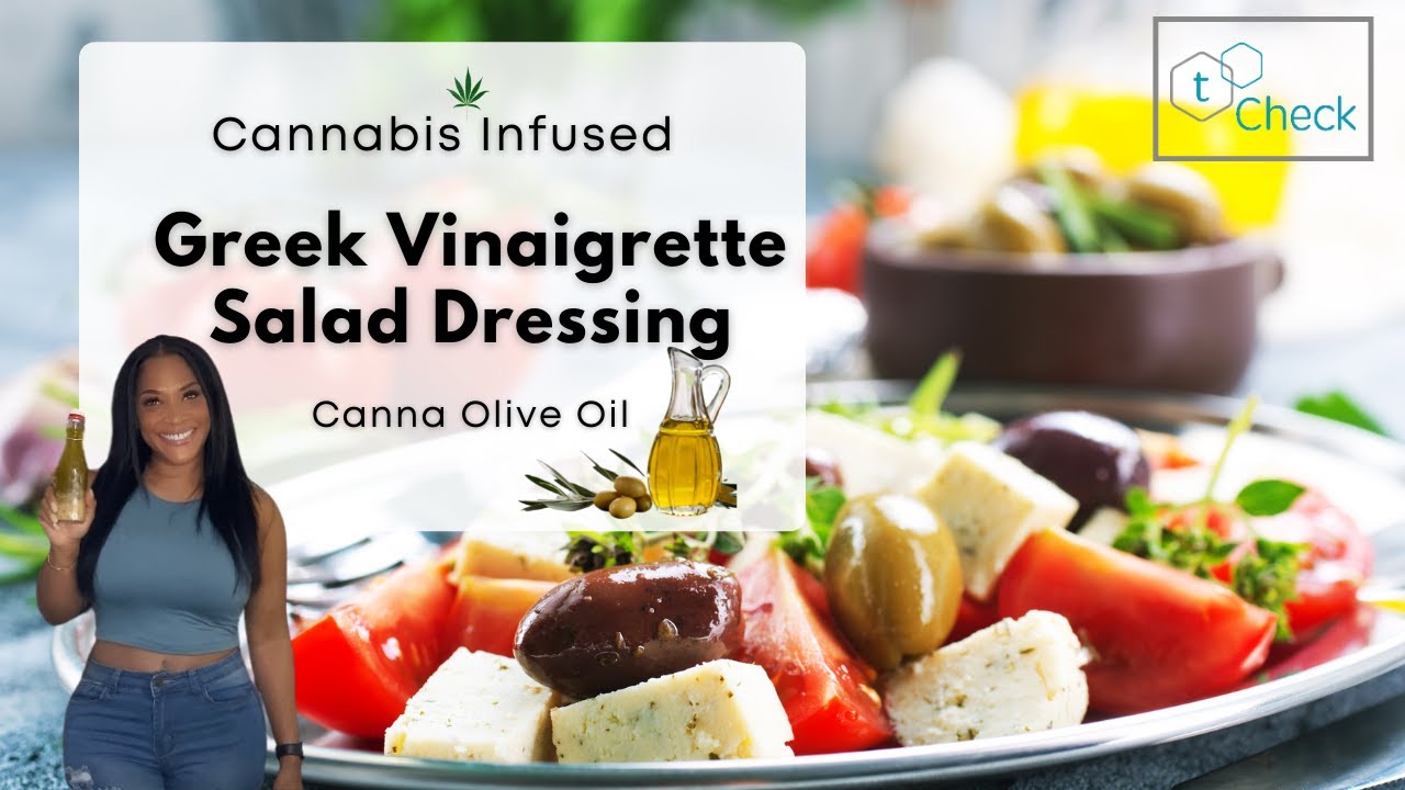 🫒🥗How to Make My Favorite Infused Greek Vinaigrette Salad Dressing | Canna Olive Oil