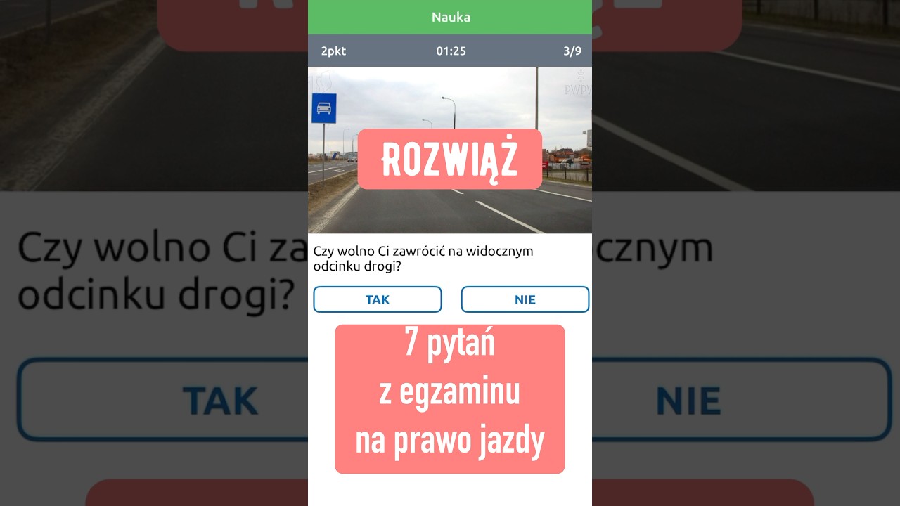 7 pytań z egzaminu na prawo jazdy #prawojazdy2025