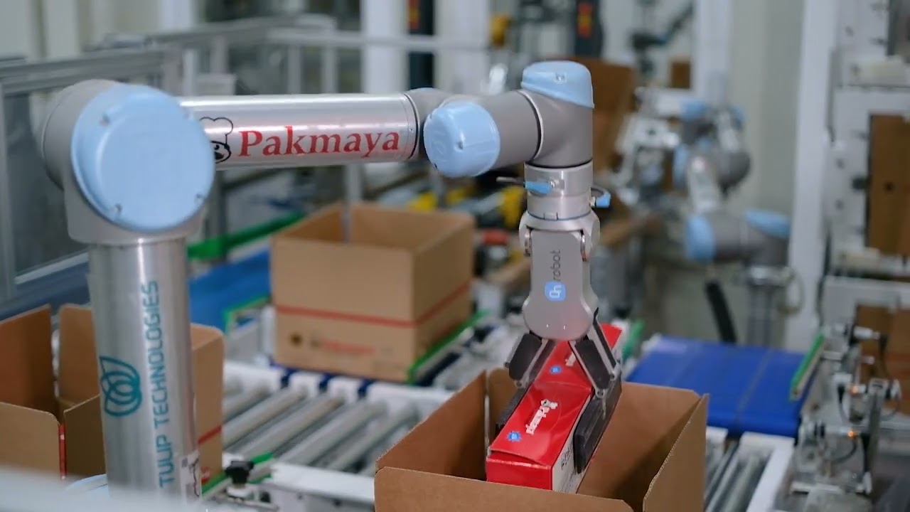 Pakmaya, kolaboratif robot kullanarak kutu yapma, paketleme, kolileme, paletlemeyi otomatikleştirdi