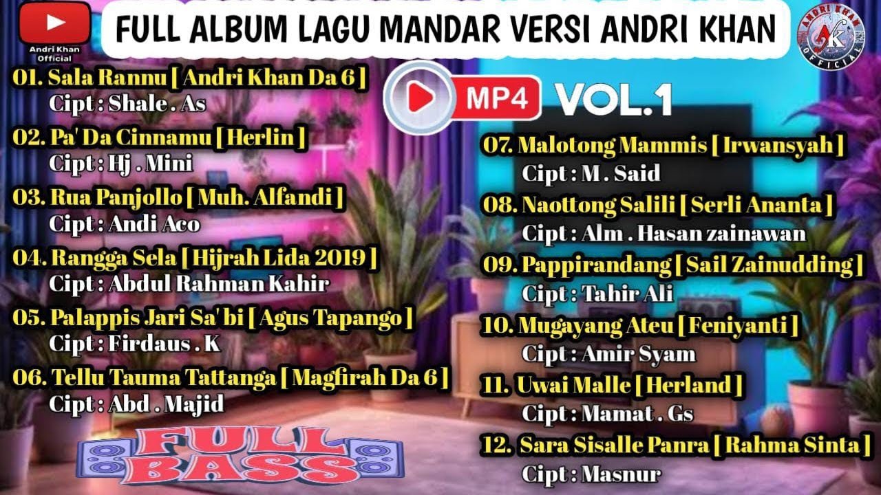 🔰FULL ALBUM LAGU MANDAR 🔴VIRAL VERSI ANDRI KHAN ( VOL.01 )
