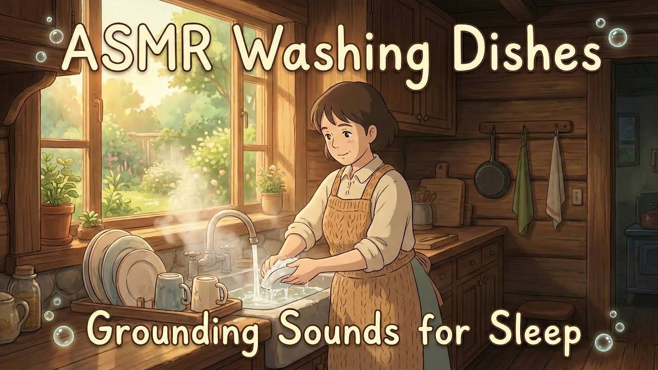 ASMR Washing Dishes 🫧 Grounding Water Sounds for Sleep & Anxiety Relief (No Talking) 