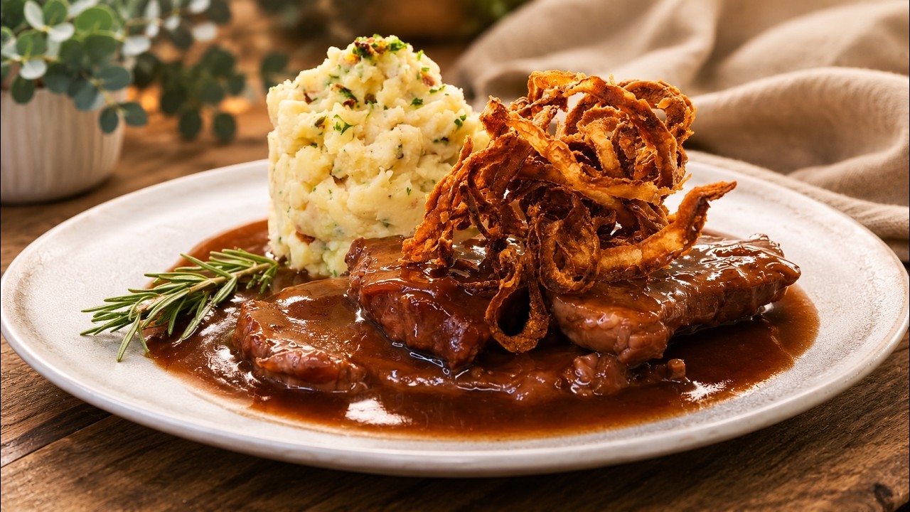 Butterzarter Zwiebelrostbraten wie bei Oma 😋I Klassisches Rezept neu interpretiert