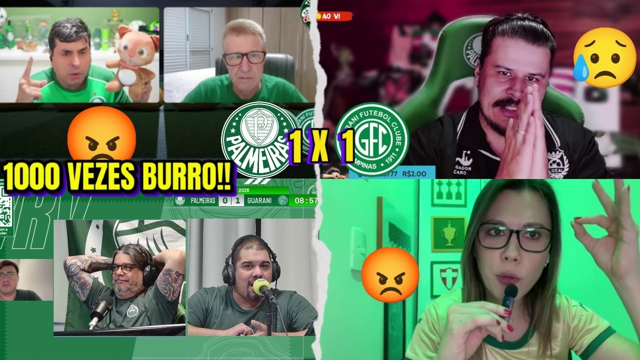 REAÇÕES dos PALMEIRENSES Bravos - PALMEIRAS 1x1 GUARANI   PAULISTÃO - REACT Querem Saidas