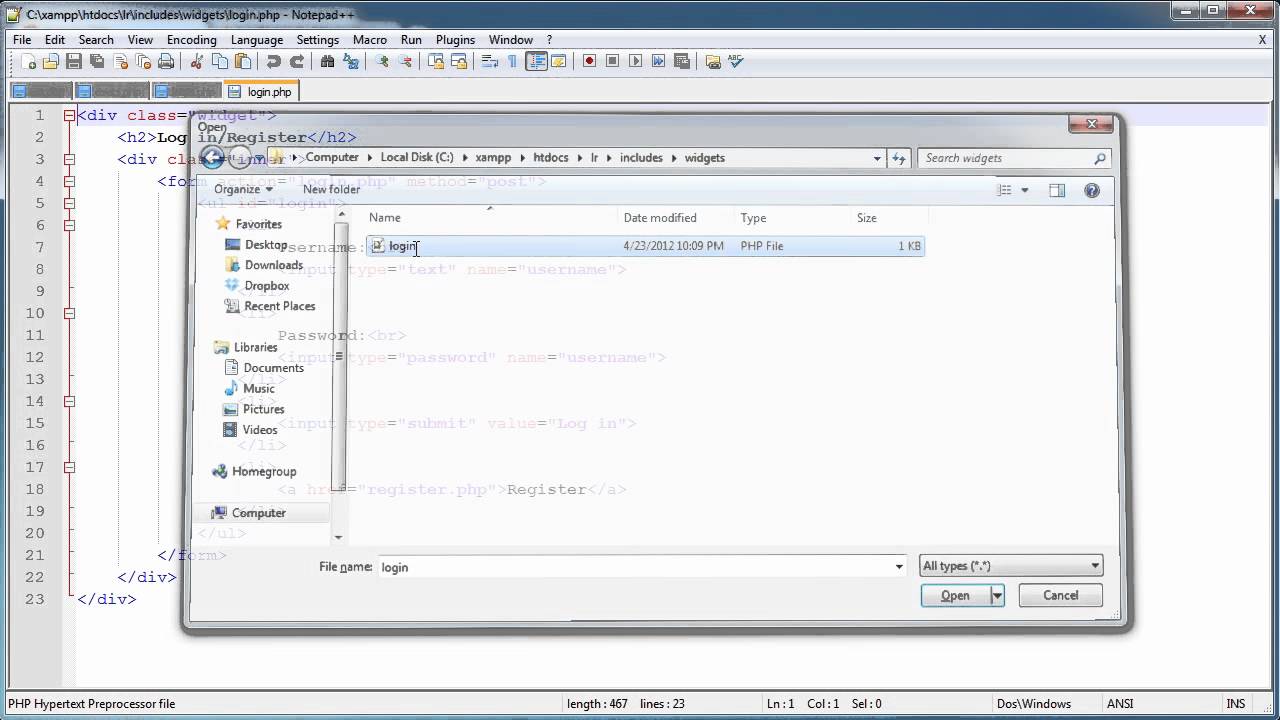 PHP Tutorials: Register & Login (Part 5): User Login (Part 1)