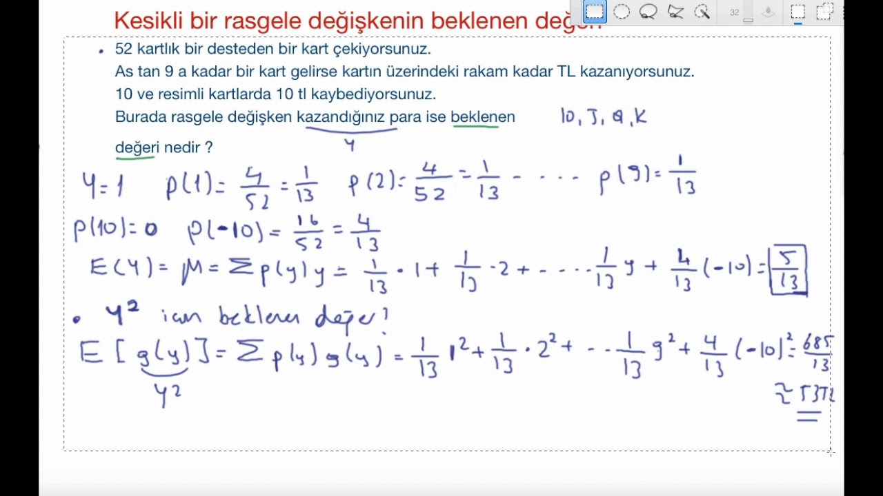 17) Olasılık - Kesikli bir rasgele değişkenin beklenen değeri örnekler