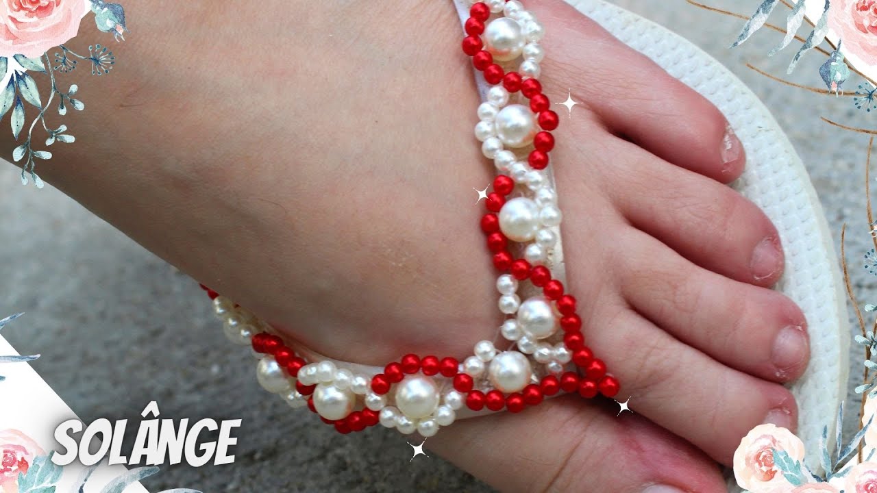 Chinelo decorado: Manta de pérolas nível intermediário(Alta lucratividade💲💲💲)