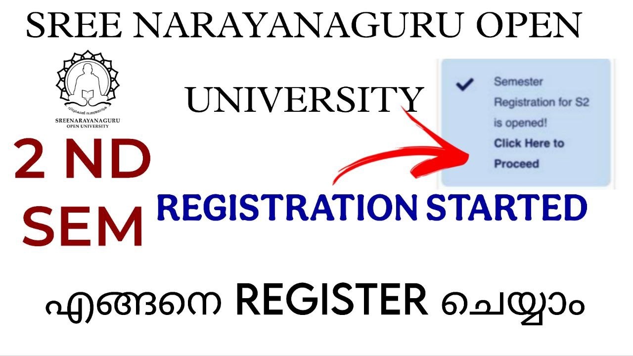 SGOU SECOND SEM REGISTRATION STARTED SREE NARAYANAGURU OPEN UNIVERSITY #distancelearning #sgou