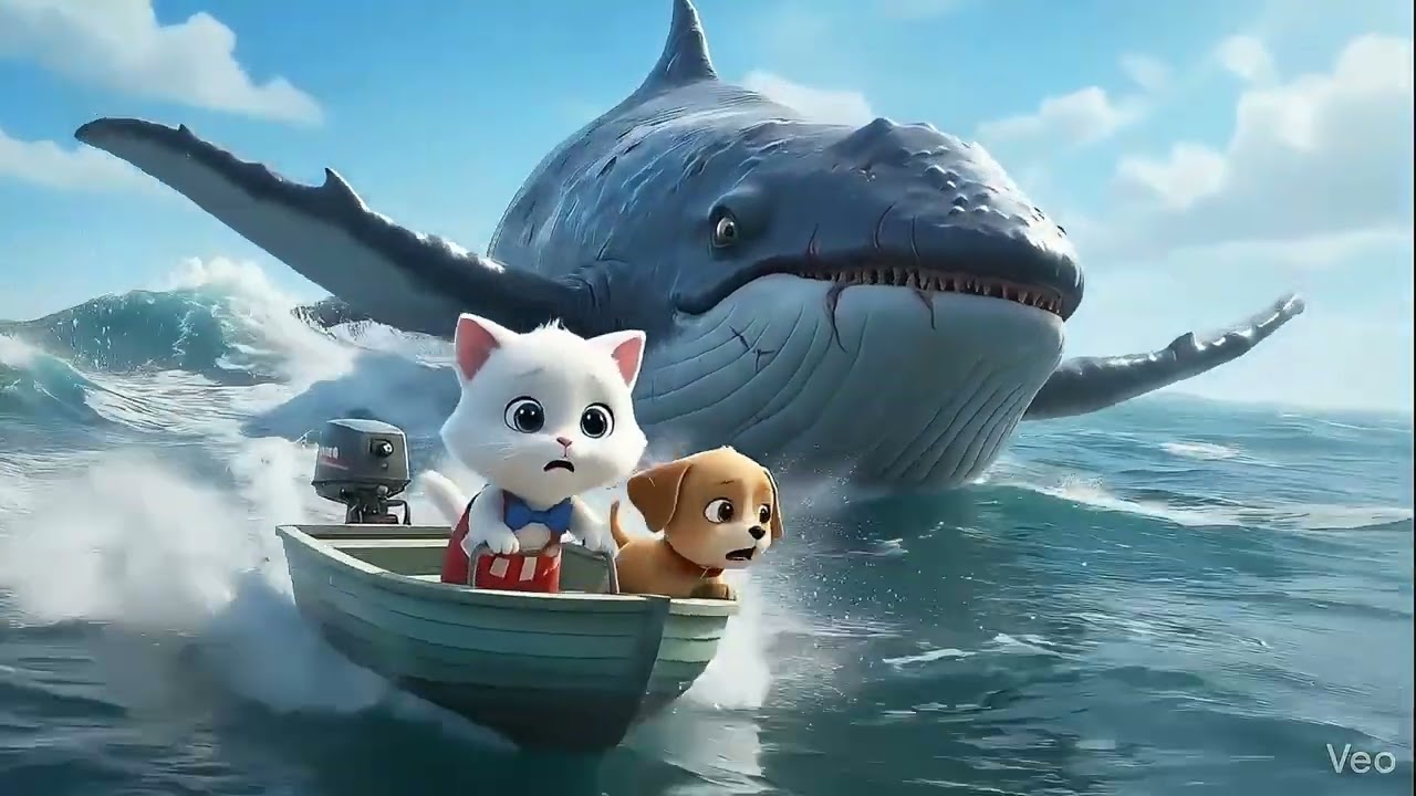 Monster Whale Attacks! Kitten’s  Saves Puppy! 🐱🐋