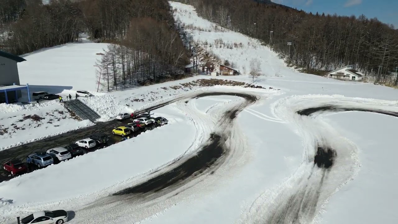 DC2 インテグラ 白 0750【飯綱スノーモーターパーク ドローン撮影動画 】2026/2/14