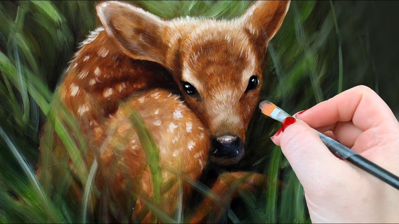 Painting An ADORABLE Baby DEER