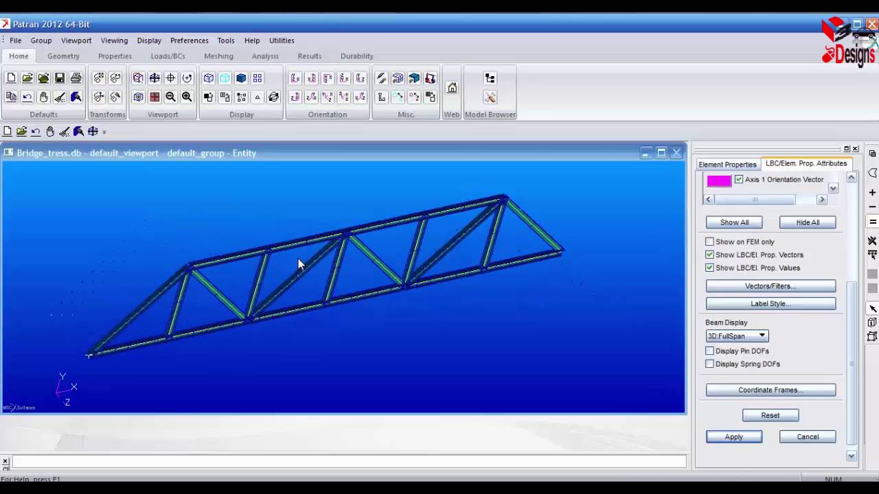 bridge truss Patran Nastran
