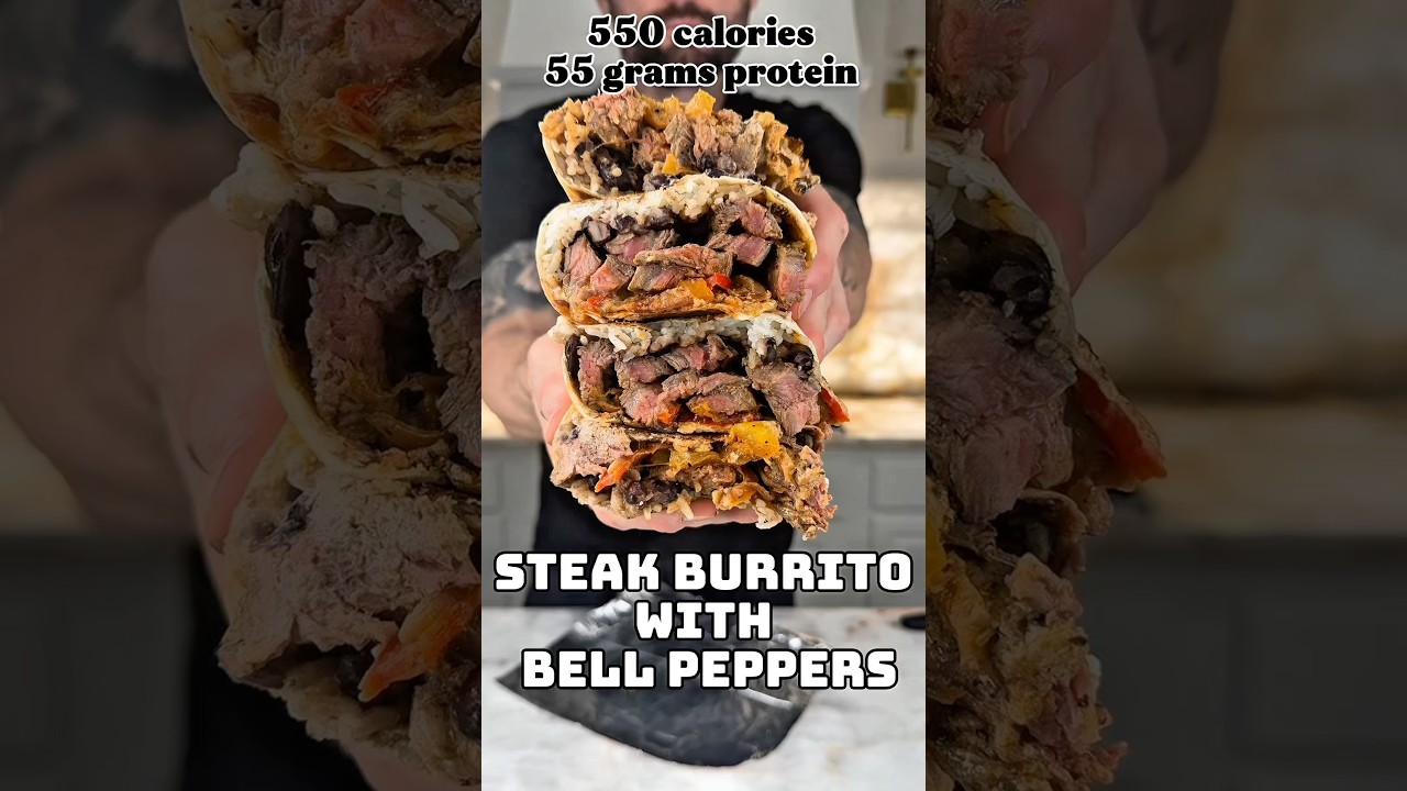 🌯 High-Protein Steak Burritos with Bell Peppers (Meal Prep for 5)