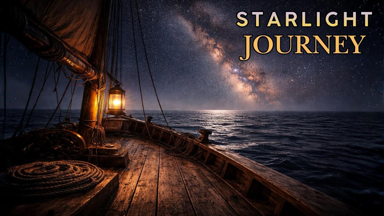 Lost at Sea... | Night Sailing, Old Wooden Boat & Deep Piano for Healing and Sleep