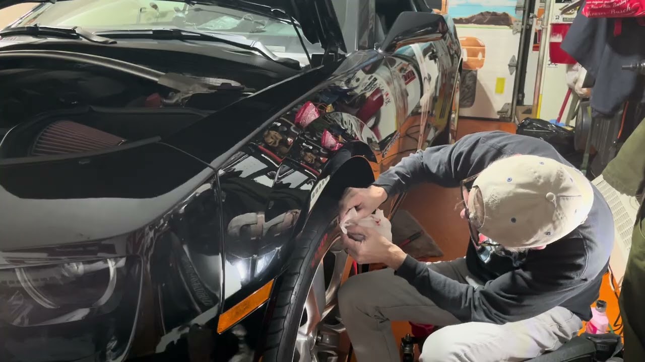 Applying The Tire Pen paint to the driver’s side front General G-Max tire