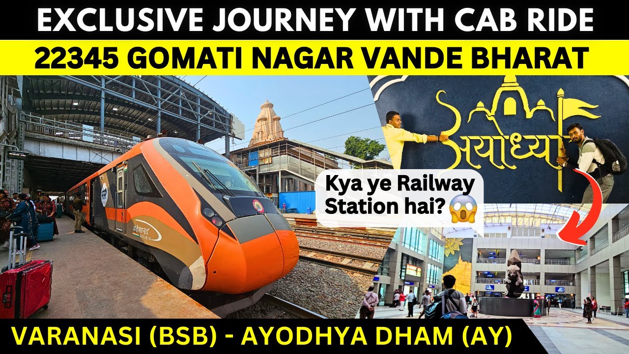 Varanasi to Ayodhya Dham Jn Full Journey | 22345 GOMATI NAGAR VANDE BHARAT EXPRESS | Train Reviews🔥