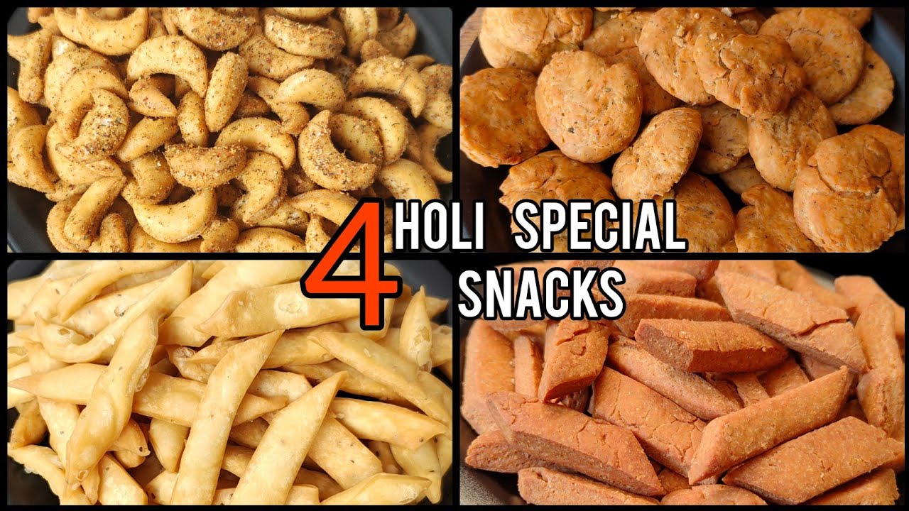 4 Quick Khasta Namak Para Recipe Holi Special | Tea Time Evening Snacks | 4 तरह के खस्ता नमक पारे