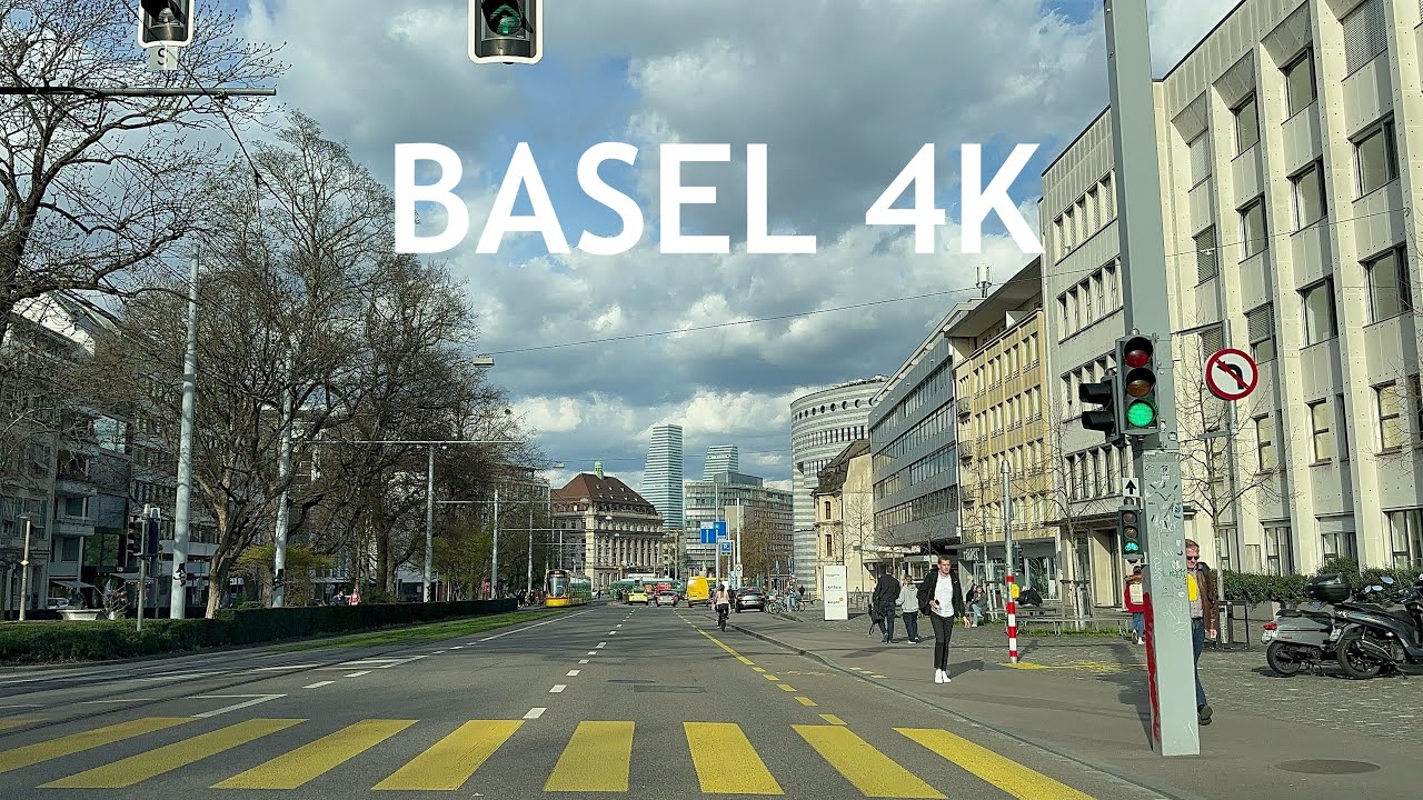 Basel Switzerland 🇨🇭 4K - Driving Downtown