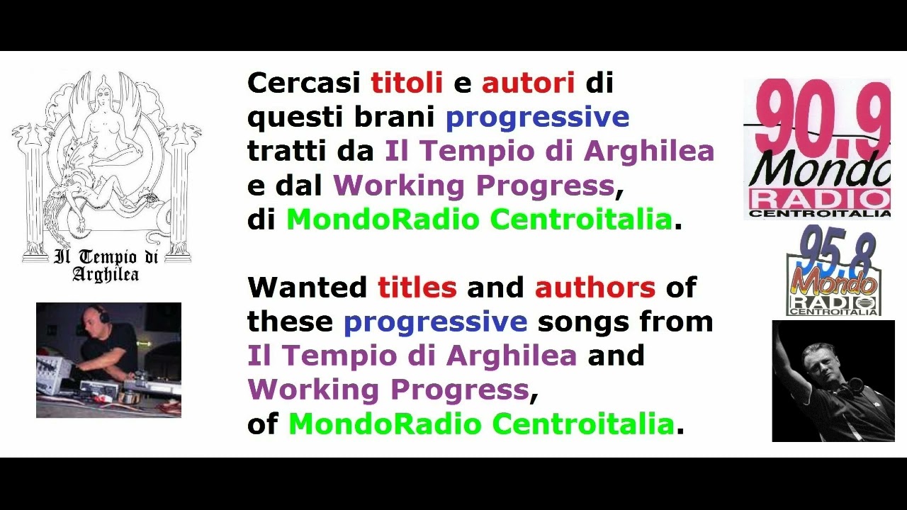 Cercasi info brani progressive da Il Tempio di Arghilea e dal Working Progress. INFO SONGS PLEASE.
