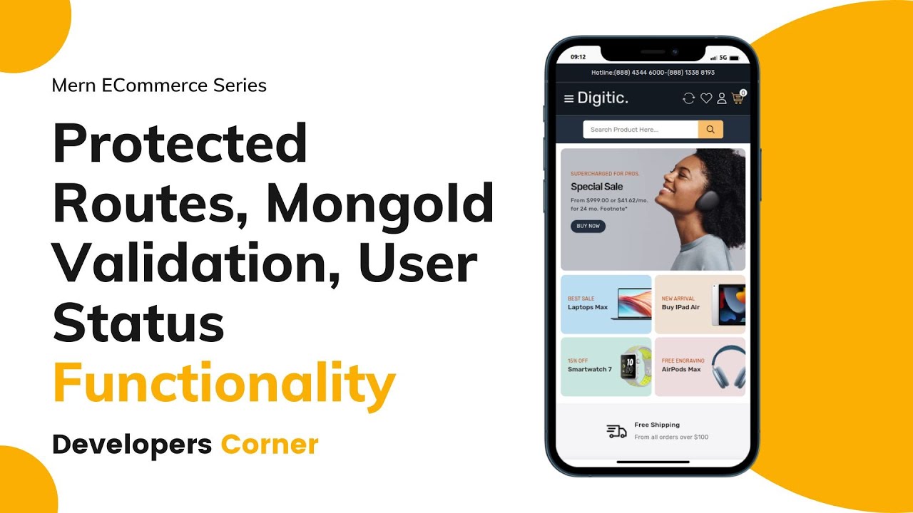 Mern ECommerce: Protected Routes, MongoId Validation, User Status Functionality | Mern Stack Project