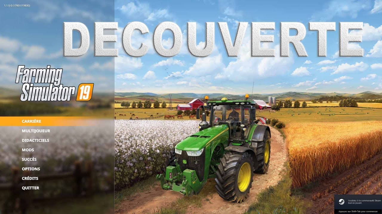 FARMING SIMULATOR 19 DECOUVERTE PARTIE 1/3