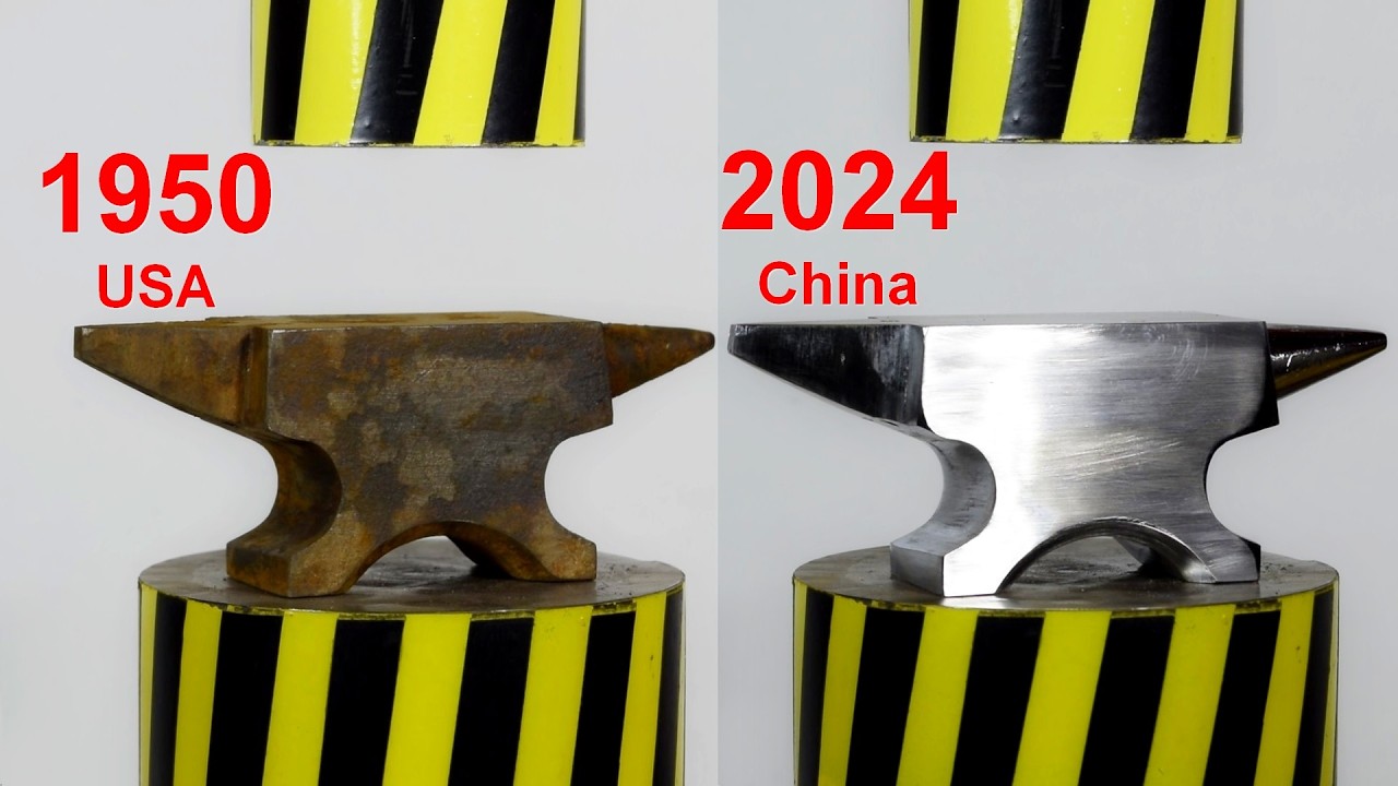 HYDRAULIC PRESS VS MODERN AND ANTIQUE ANVILS