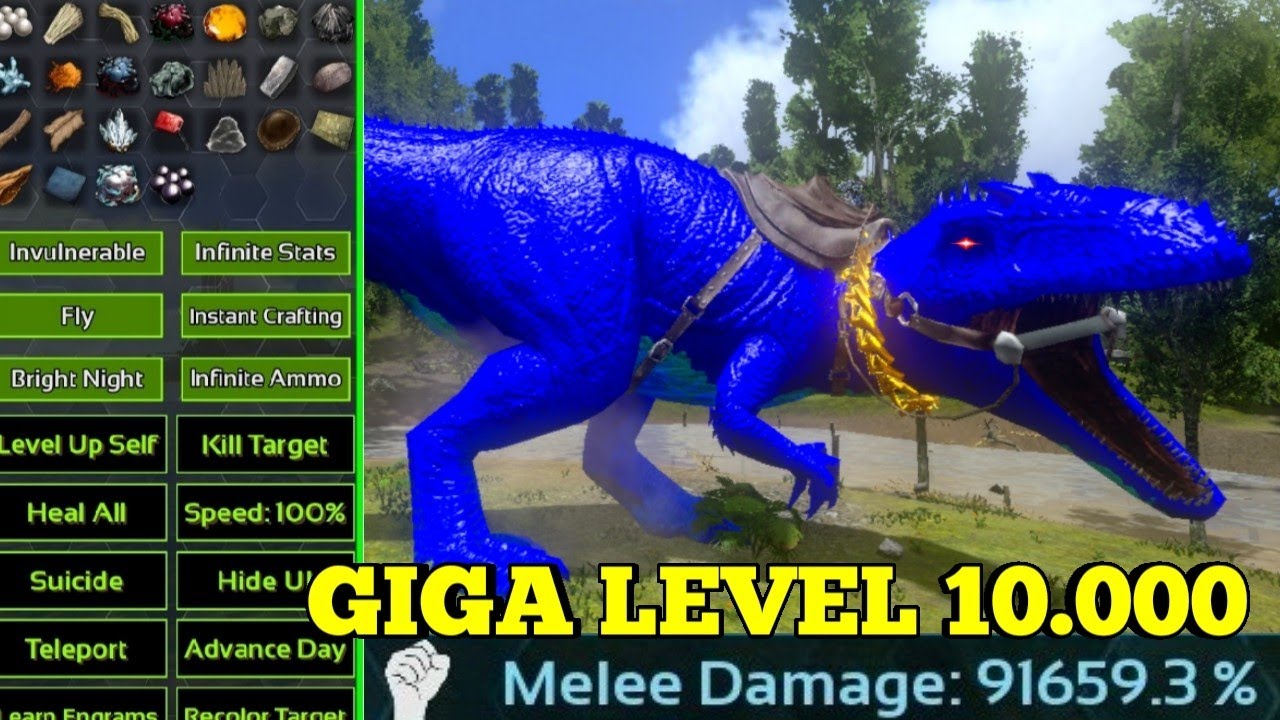 Ark mobile God Console & Ascendant Creature |TAMING GIGANOTOSAURUS LEVEL 10,000
