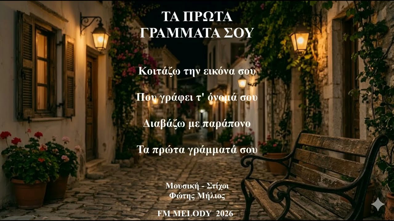 ΤΑ ΠΡΩΤΑ ΓΡΑΜΜΑΤΑ ΣΟΥ (FM MELODY) (Μουσική - Στίχοι: Φώτης Μήλιος)