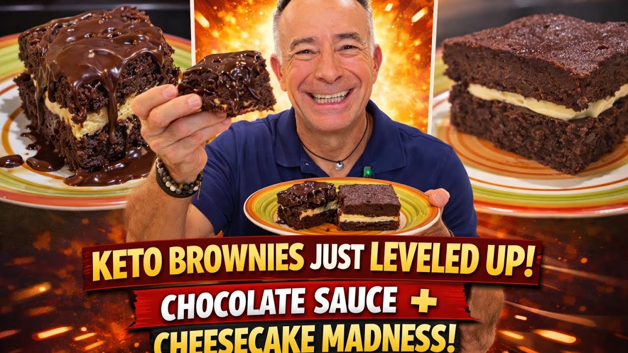 Keto Brownies Just Leveled Up: Chocolate Sauce + Cheesecake Madness!