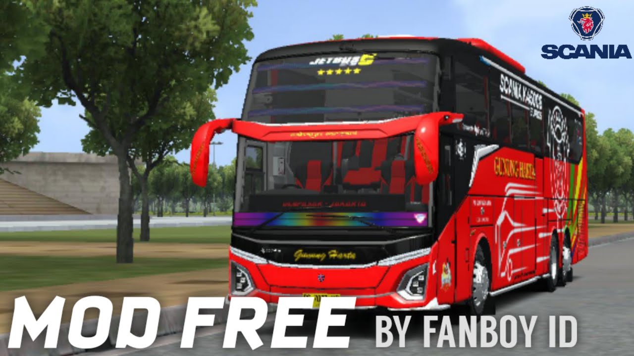REVIEW MOD BUS TRONTON YANG DISUKAI PLAYER BUSSID YAITU JB5 SHD SCANIA K450CB BY FANBOY ID [BUSSID]