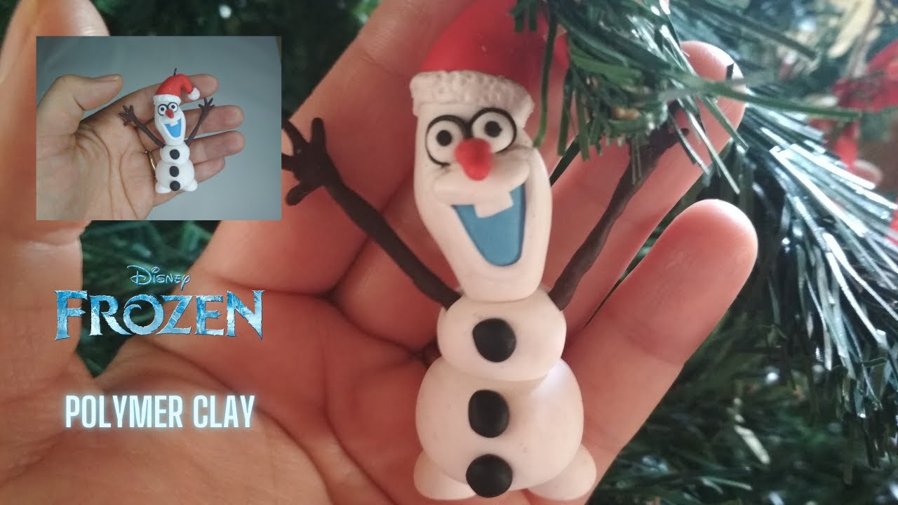 Olaf with polymer clay | Chrismas Ornaments Diy | Frozen | Clay art - Vicky25Crafts